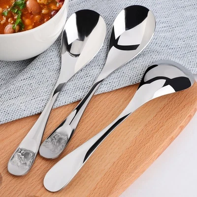 Stainless Steel Spoons Set of 5 for Cooking Soup Spoon Dining Spoons 7.5" Length - Image 1 of 4