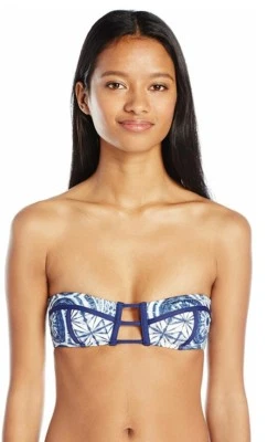Roxy Women's Visual Touch Strapless Bandeau Swimsuit Bikini Top size XS juniors - Image 1 of 2