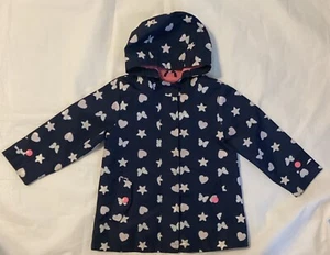 Carter’s Child’s Hooded Raincoat 4T Zipper, Navy, Coral Lining, Pockets - Picture 1 of 7