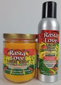 Candela sterminatore odori di fumo 13 oz 7 oz spray Rasta Love set - Foto 1 di 2