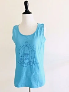 Womens Bud Light Sleeveless Tee Ladies Size S Blue Beer Pullover Shirt Stretch  - Picture 1 of 12