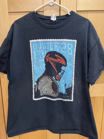 SF Giants T-Shirt Mens XL Black MLB Buster Posey 28 Postage Stamp Ebay Logo Cover