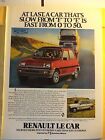 RENAULT LE CAR MAGAZINE AD 1980 FULL PAGE CLIPPING FREE SHIPPING !
