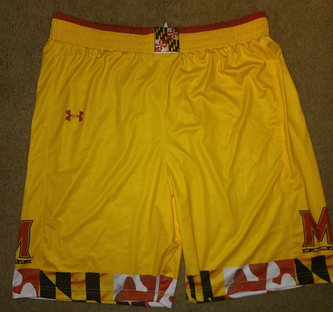Under Armour University of Maryland Terrapins Basketball Shorts Gold Size XL Cover