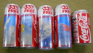 #NN. SURFING COCA COLA COKE LARGE CAN SET, BOTTOM OPENED, PLUS MANLY CAN - Bild 1 von 6