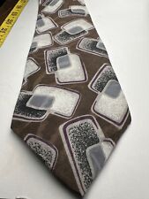 Stuart Hughes Tie Brown /Grays 57"x3.75 " necktie