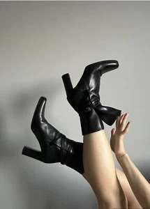 Jil Sander Black Boots Size 38 1/2 - Picture 1 of 10