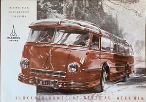 RARA HOJA DE FOLLETO MAGIRUS DEUTZ-HECKOMNIBUS TIPO 0 3400 H *DATOS TÉCNICOS - Imagen 1 de 2