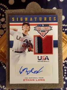 #/25🔥ETHAN LONG🔥2017 Stars & Stripes AUTOGRAPH 3 COLOR GAME USED PATCH ROOKIE 