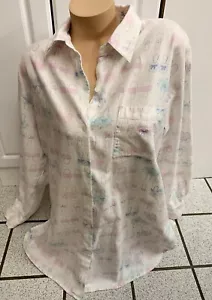 Victoria’s Secret Sleepshirt Button Down Flanell Seitenschlitze Langarm Gr. L - Bild 1 von 7