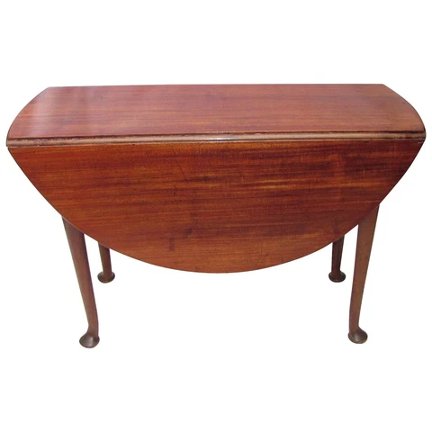 Antique English Mahogany Queen Anne Dropleaf Table Circa 1750 Cover