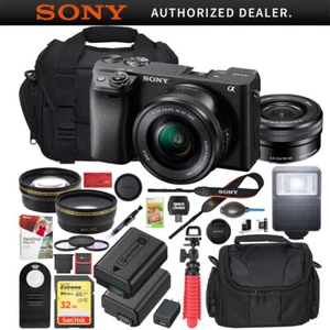 Sony a6400 Mirrorless Camera ILCE-6400L/B 16-50mm Lens Kit + Case & Flash Bundle - Picture 1 of 12