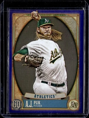 2021 Topps Gypsy Queen Indigo Parallel #183 A.J. Puk 186/250 Athletics - Image 1 of 2