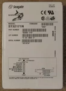 Seagate ST32171N Barracuda 2.1GB 7200RPM SCSI 2 Internal Hard Drive - Picture 1 of 4