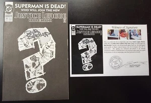 Justice League America (1987) #71 1. Druck mit äußerer Abdeckung SIGNIERT Rick Burchett - Bild 1 von 6