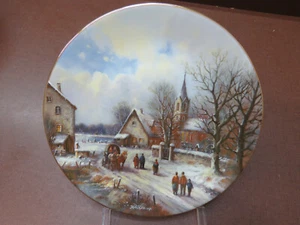 Tirschenreuth Bavière : Assiette De Noël "Le Village Au Bord Du Lac" -4- - Bild 1 von 4