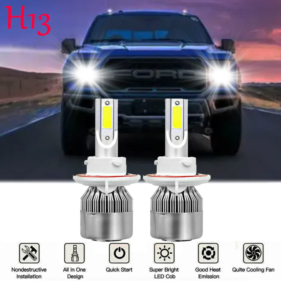 Комплект светодиодных ламп для фар дальнего и ближнего света H13 9008 для Ford F150 2004-2014 годов выпуска - Изображение 1 из 4