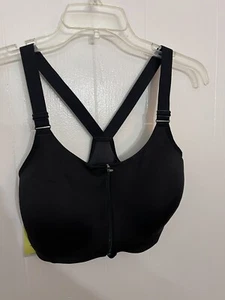 All In Motion 34DD Black Front Zip Active Wear Bra Racer Back NWT - Picture 1 of 5