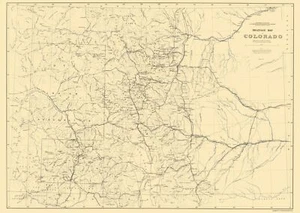 Historische Staatskarte - Colorado Drainage - Hayden 1881 - 23 x 32,32 - Bild 1 von 20