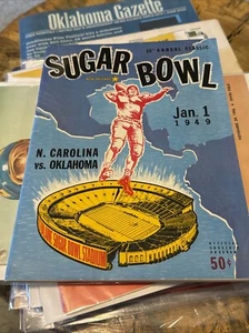 Oklahoma Sooners North Carolina Tar Heels 1949 Sugar Bowl programa de fútbol americano OU - Imagen 1 de 24