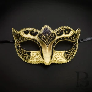 Venetian Mardi Gras Colors Masquerade Mask Party Mask Gold Silver Blue Masks - Picture 1 of 17
