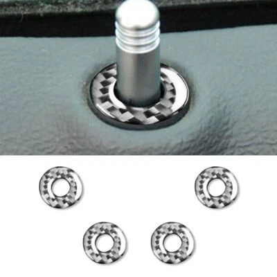Para Chrysler 300 300C 2005-2007 fibra de carbono interior trava de porta pinos tampa acabamento - Imagem 1 de 4