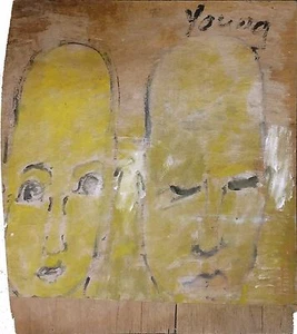 PURVIS YOUNG "EYES WIDE OPEN, EYES SHUT" | ORIGINAL ON WOOD | 26 X 29" | GALLART - Picture 1 of 2