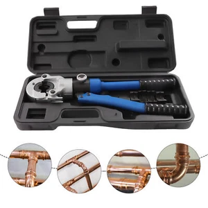 Rust-proof Copper Pipe Propress Crimper Pressing Pliers W/ 1/2" 3/4" 1" Jaw New - Picture 1 of 7