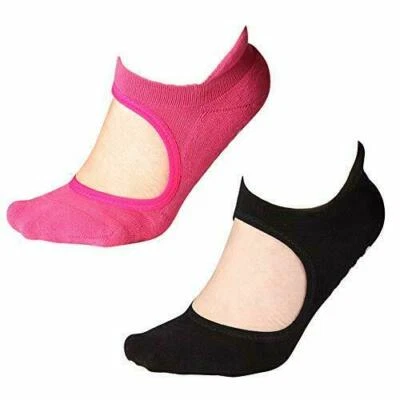  Yoga Socks Non Slip Skid Pilates Ballet Barre with Grips Cotton C31 - Image 1 of 4
