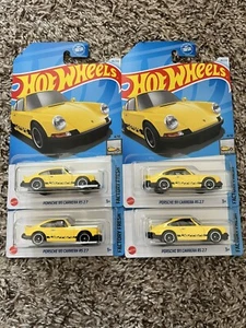 Hot Wheels Porsche 911 Carrera RS 2.7 4er Set gelb - Bild 1 von 2