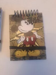 Disney Mickey Mouse Hand Held Notebook 3x4 inch Bound Spiral W Elastic Strap A - Picture 1 of 1