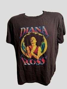 Diana Ross Apparel Women's Large Black Graphic Short Sleeve T Shirt L Music Tee