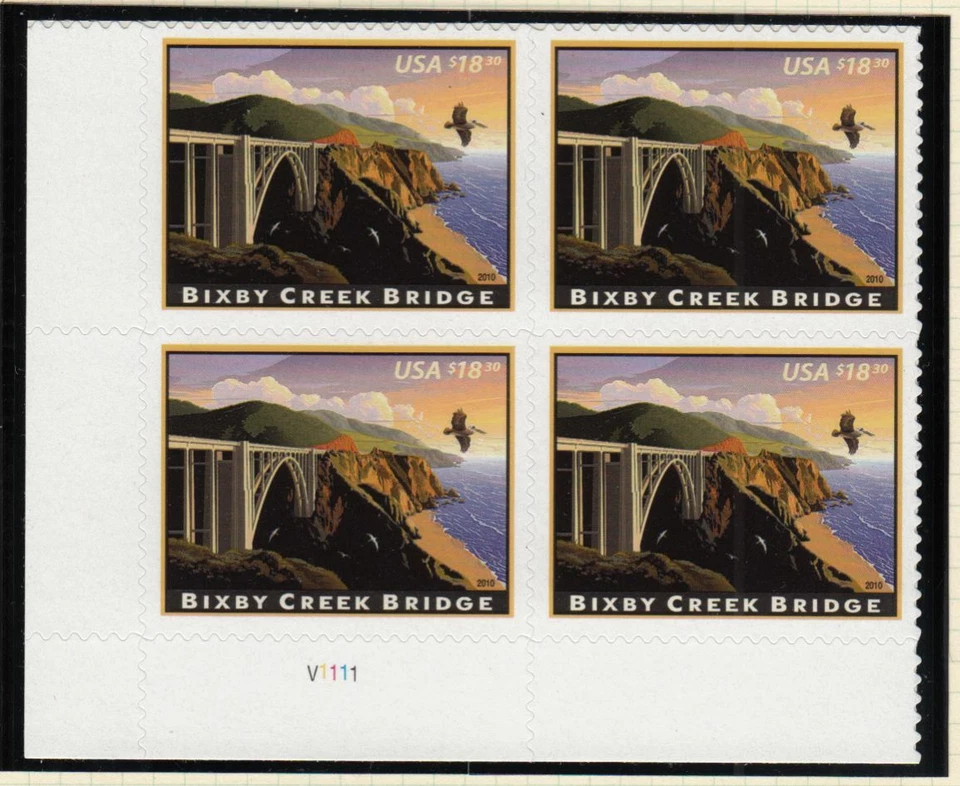 2010 Bixby Bridge  $18.30  Sc 4439 MNH plate block  CV $180 - Image 1 of 1