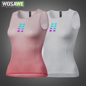 WOSAWE Women Cycling Breathable Undershirt Lightweight Stretchy Sportwear Top - Picture 1 of 17