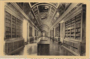 CARTOLINA BIBLIOTECA , LIBRARY , BIBLIOTEQUE,BIBLIOTHEK CHATEAU DE FONTAINEBLEAU - Picture 1 of 1