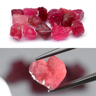 💎 Lote de 15 piezas de espinela púrpura roja rosa natural áspera de 20,69 quilates - gemas de Birmania Foto 1 de 4