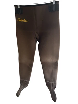 Cabela’s Small Neoprene Fishing Hip Waders Brown Footed Patch On Right Leg - Image 1 of 4