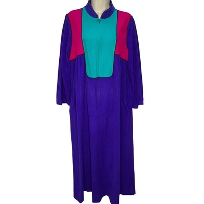 Abrigo de casa camisón vintage de vellón Vassarette 1/2 cremallera talla L color púrpura Foto 1 de 4