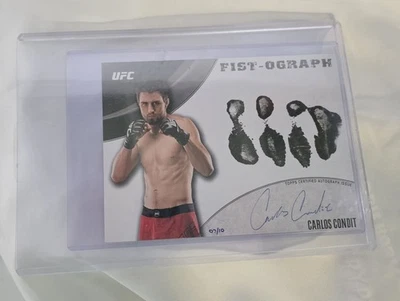 2012 TOPPS Knockout Carlos Condit FISTOgraph Fist-ograph Fisto Signed 7/10 - Image 1 of 3