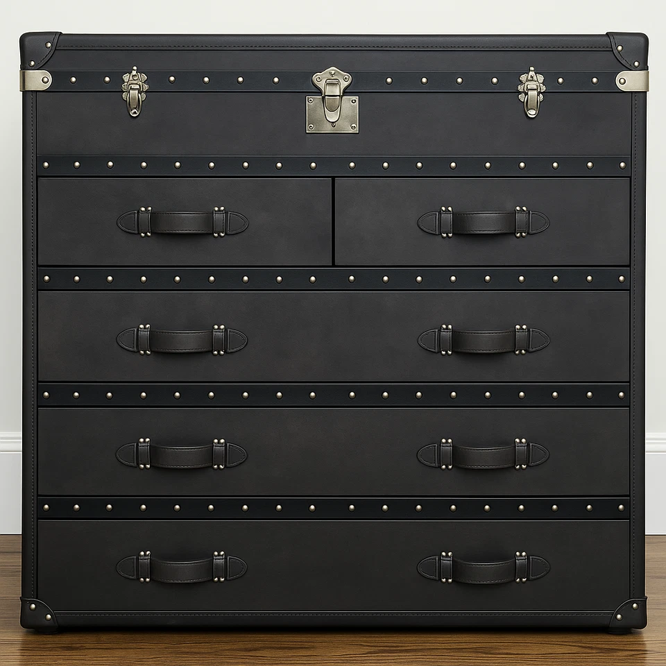 Timothy Oulton Ampleforth Large Dresser in Destroyed Black - Image 1 of 1