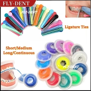 Ortodoncia dental ligadura elástica lazos y cadena eléctrica dientes soporte bandas elásticas - Imagen 1 de 53