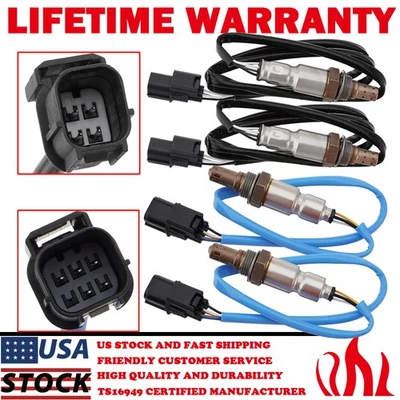 Sensor de oxígeno aguas arriba+aguas abajo 4 piezas para Accord Odyssey Pilot Acura MDX TL TSX 3,5 L Foto 1 de 4