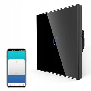 Touch Lichtschalter Glas WLAN Smart LED Schalter Einfache Wippe Schwarz - Bild 1 von 5