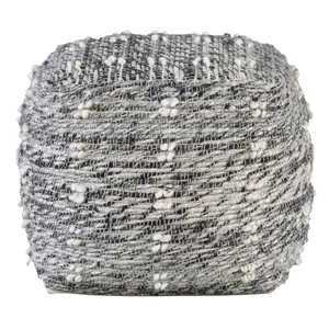 Uttermost 23974 18"W Ottoman Pouf - Black / Gray / White - Picture 1 of 5