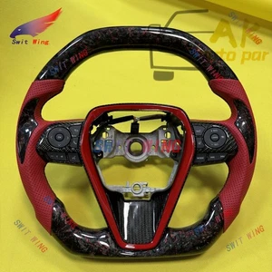 Volante de fibra de carbono forjado apto para Toyota 8thgen Camry 2018-2024 con moldura - Imagen 1 de 7