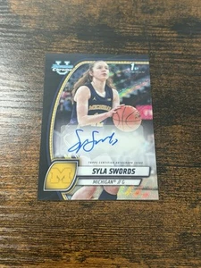 2025 Bowman Chrome U Syla Swords Black Wave Refractor Auto SP Michigan - Picture 1 of 2