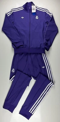 Adidas Originales Real Madrid Terraza Icono Traje de Pista Unidad Púrpura Talla Pequeña Nuevo con Etiquetas Foto 1 de 4