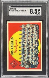 1959 Topps Baseball #457 Los Angeles Dodgers Team Card SGC 8.5 NM-MT+ CENTERED - Picture 1 of 2