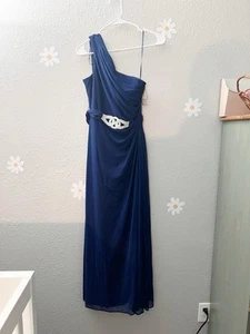 Alex Evenings Navy Dress One Strap Prom Size 4 - Picture 1 of 8