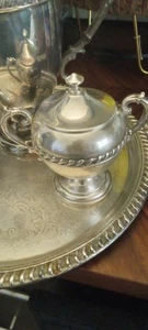 Rare  Ornate Vintage Silver Plated Tea Pot Set Milk  Sugar Bow Creamer  4 Pcs - Picture 1 of 10